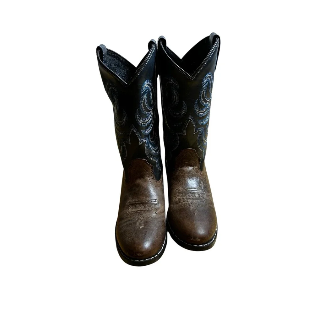 Cody James Two-Tone Embroidered Western Boot Boys Size‎ 5D Style 41477 Brown